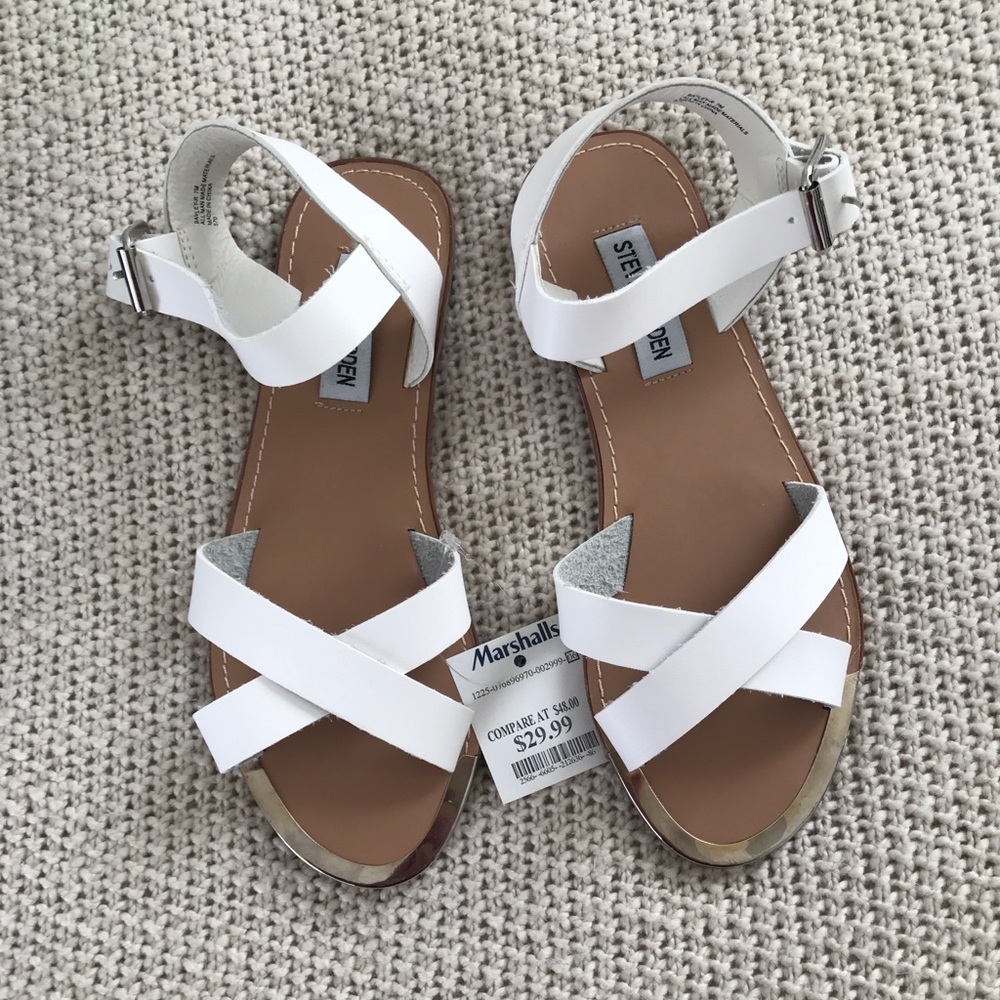 Steve Madden White Sandals NWT
